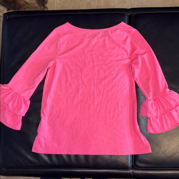 Lilly Pulitzer Mazie Ruffle Sleeve Top in Raz Berry - Picture 5 of 7